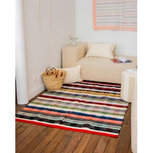 Olivier, le tapis artisanal rayé n°122