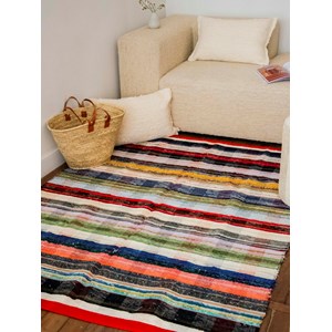 Olivier, le tapis artisanal rayé n°122