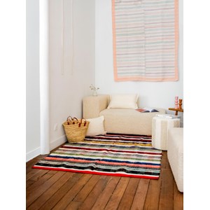 Olivier, le tapis artisanal rayé n°122