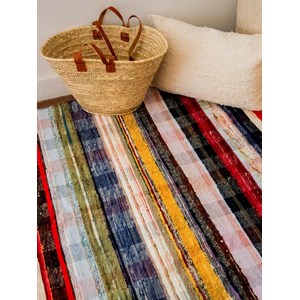 Olivier, le tapis artisanal rayé n°122