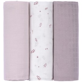 Lot de 3 langes mousseline fruits rouges (80x80 cm)