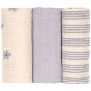 Lot de 3 langes mousseline tiny team lilas pastel (60x60 cm)