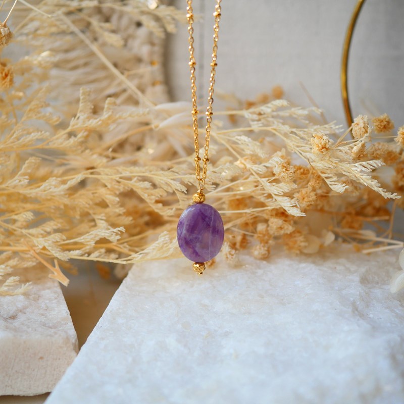 Collier chamunda amethyste