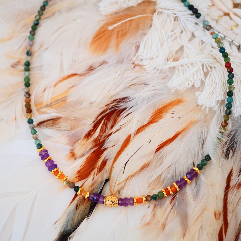 Collier sangh agate indienne