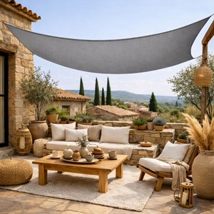 Voile ombrage rectangulaire - 4x5m gris