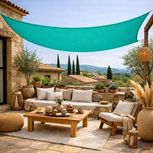 Voile ombrage rectangulaire - 3x4m Turquoise