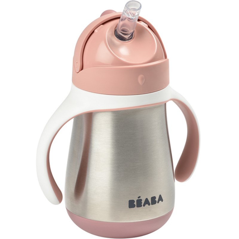 Gourde à paille en inox old pink (250 ml)