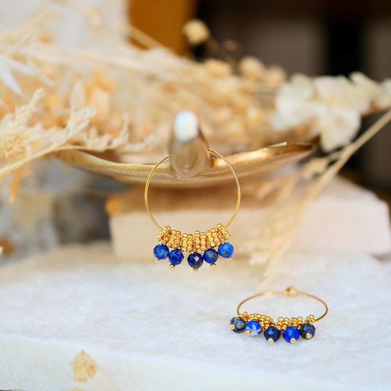 Boucles d'oreilles drishti lapis lazuli