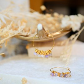 Boucles d'oreilles drishti amethyste