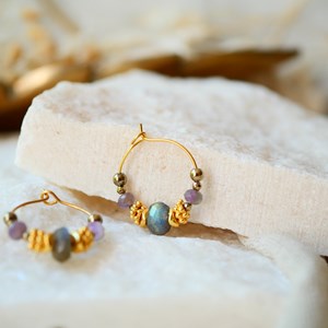 Boucles d'oreilles rasayan amethyste