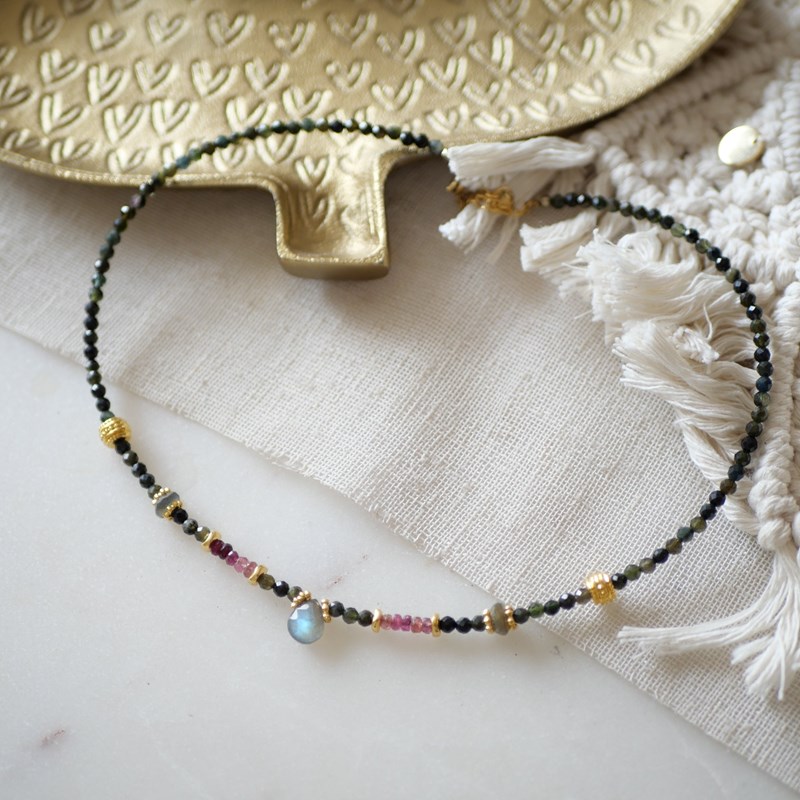 Collier tourmaline verte mehak