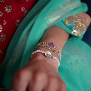 Bracelet trèfle pierre de lune bhagvanti