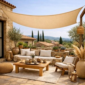 Voile ombrage rectangulaire - 4x5m Sable
