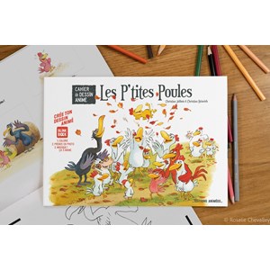 Cahier de dessin animé - les p'tites poules