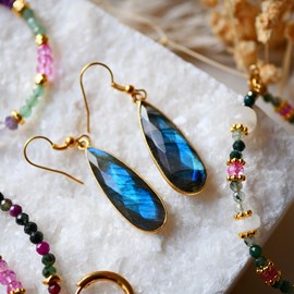 Boucles d'oreilles labradorite ishita