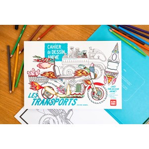 Cahier de dessin animé - les transports