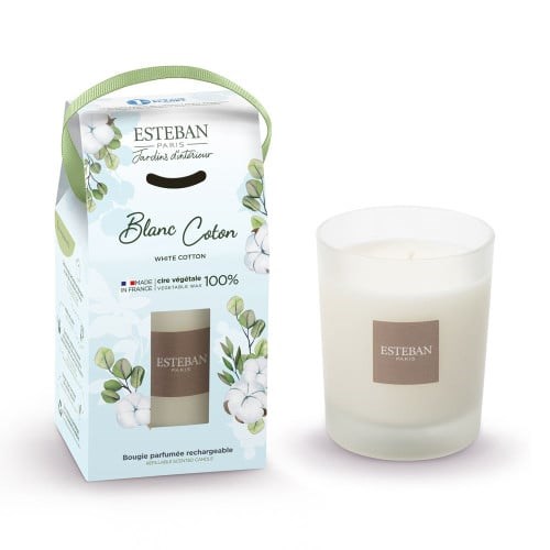 Bougie take-away blanc coton 180g