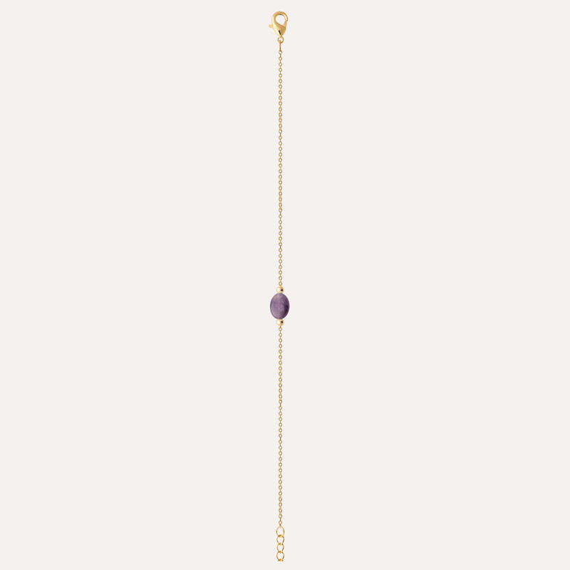 Les Bijoux Chics - Bracelet plaqué or améthyste lilou