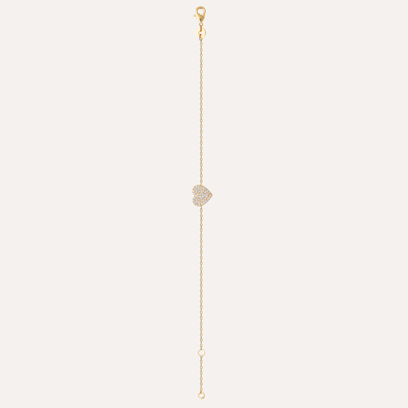 Les Bijoux Chics - Bracelet plaqué or coeur mon amour