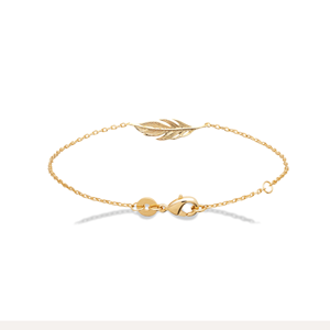 Bracelet plaqué or plume