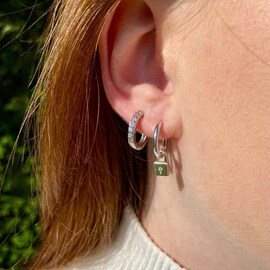 Petites créoles célia argent 925 - pavage zirconium