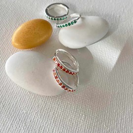 Petites créoles maya argent 925 - zirconium orange