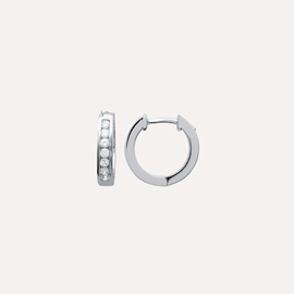 Petites créoles brenda argent 925 rhodié - rail zirconium