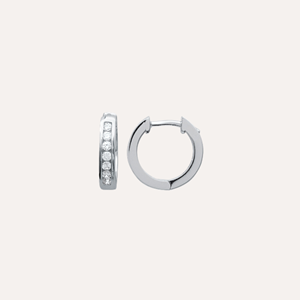 Petites créoles brenda argent 925 rhodié - rail zirconium