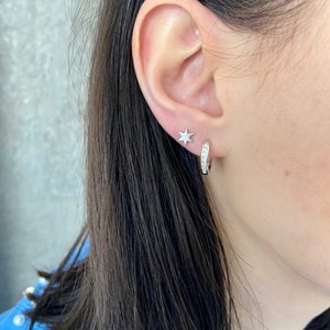 Petites créoles brenda argent 925 rhodié - rail zirconium
