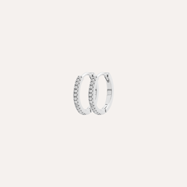 Petites créoles carola argent 925 rhodié - pavage zirconium