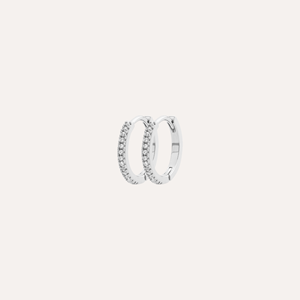 Petites créoles carola argent 925 rhodié - pavage zirconium