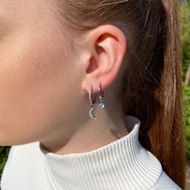 Petites créoles argent zircon deva