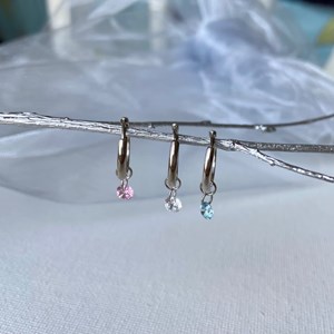 Petites créoles argent zircon deva