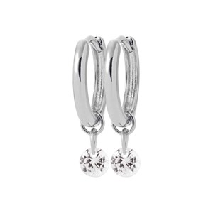 Petites créoles argent zircon deva
