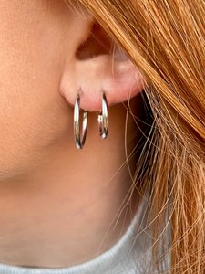 Créoles fines argent 16 et 20 mm maéva