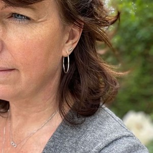 Créoles fines argent 925 rhodié - 30, 40 ou 60 mm