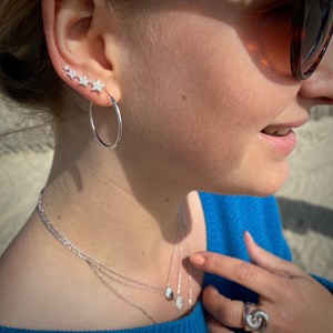 Créoles fines argent 925 rhodié - 30, 40 ou 60 mm