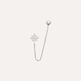 Boucle d'oreille double argent esther, à l'unité