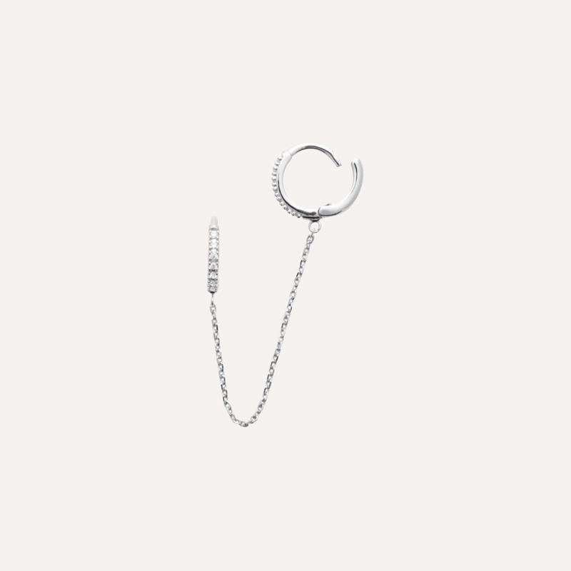 Les Bijoux Chics - Double boucle kristen argent 925 rhodié, à l'unité