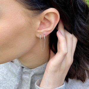 Double boucle kristen argent 925 rhodié, à l'unité