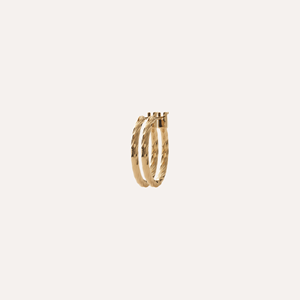 Créoles esmeralda plaqué or 18 carats 16 et 20 mm