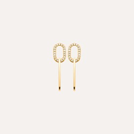 Boucles charlotte plaqué or 18 carats - maillons ovales