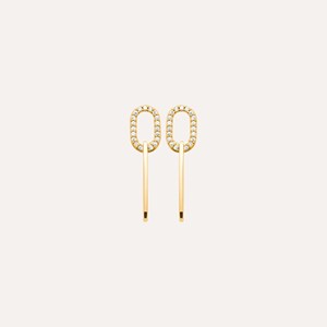 Boucles charlotte plaqué or 18 carats - maillons ovales