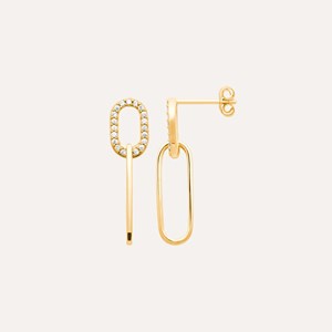Boucles charlotte plaqué or 18 carats - maillons ovales