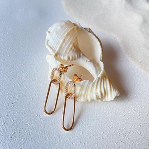 Boucles charlotte plaqué or 18 carats - maillons ovales