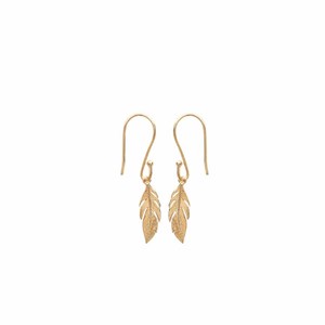 Boucles plume pendantes bohèmes plaqué or