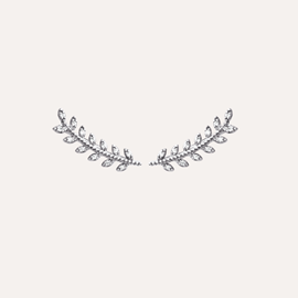 Boucles grimpeuses jeanne argent 925 rhodié - laurier