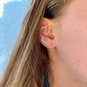 Boucles grimpeuses jeanne argent 925 rhodié - laurier
