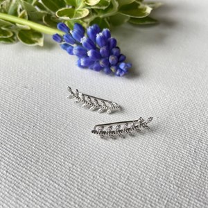 Boucles grimpeuses jeanne argent 925 rhodié - laurier