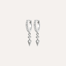 Créoles sally argent 925 rhodié - pendentifs losanges